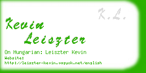 kevin leiszter business card